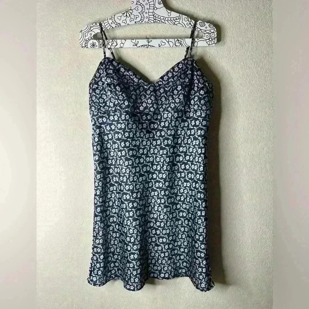 Free People On Our Radar Slip Dress Navy Combo size Medium